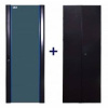 Комплект дверей TWT (TWT-CBB-DR32-6x-S-G1) 32U 600 мм. Черный. Перед. стекло. Задн. распашн. металл