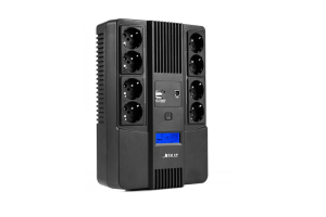 Источник бесперебойного питания (8933) SKAT-UPS 800-AID-IN-1x9-8 ИБП 220В 480Вт, LCD, АКБ 1x 9Ач, line interactive, мод.синус, 8хSchuko,2xUS