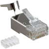 Разъем Hyperline PLUG-8P8C-UV-C6-TW-SH-10 Разъем RJ-45(8P8C) под витую пару, категория 6/6A (50 μ"/ 50 микродюймов), экранированный, универсальный (дл