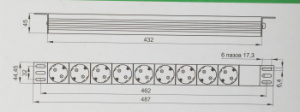 Блок распределения питания ITK PH21-6D3 гор.размещ. 6xSchuko базовые 16A C14