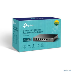TP-Link TL-SF1006P Настольный коммутатор с 6 портами 10/100 Мбит/с (4 порта PoE+)
