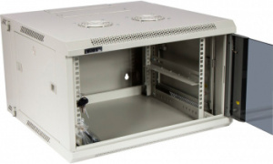 Шкаф коммутационный Lanmaster (TWT-CBW3M-12U-6X6-GY) настенный 12U 600x600мм пер.дв.металл задн.дв.спл.стал.лист 2 бок.пан. 60кг серый 441мм
