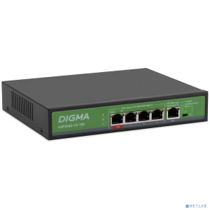 Digma DSP204G-1G-T80 Коммутатор (L2) 5х1Гбит/с 4PoE 4PoE+ 1PoE++ 80W неуправляемый