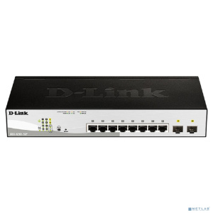 D-Link DGS-1210-10P/FL2A Управляемый L2 коммутатор с 8 портами 10/100/1000Base-T и 2 портами 1000Base-X SFP (8 портов PoE 802.3af/at, PoE бюджет 65 Вт