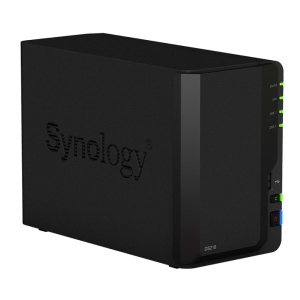 Synology DS218 Сетевое хранилище QC1,4GhzCPU/2GB DDR4/RAID0,1/up to 2hot plug HDDs SATA(3,5'')/2xUSB3.0,1xUSB2.0/1GigEth/iSCSI/2xIPcam(up to 20)/1xPS