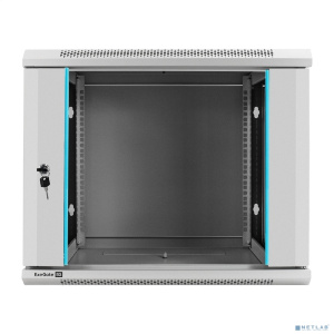 Exegate EX298601RUS Шкаф телекоммуникационный 19" настенный 9U ExeGate EC-WM-9U.450.G.GREY (19”, 9U, 600x450x500mm (ШхГхВ), передняя дверь закаленное