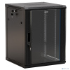 Hyperline TWB-2245-GP-RAL9004 Шкаф настенный 19-дюймовый (19"), 22U, 1086x6 00х 450мм, стеклянная дверь с перфорацией по бокам, ручка с замком, цвет ч