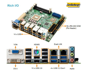 Промышленная процессорная плата KINO-KX-U6580, Mini-ITX, поддержка процессора Zhaoxin KX-U6580, 2.5 ГГц, чипсет Zhaoxin ZX-200, DDR4 2666 MГц, до 64 Г