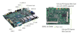 Одноплатный компьютер CAPA311HGGA-E3940, 3.5", процессор Intel® Atom® x5-E3940, DDR3L 1867 МГц, до 8 Гб, 1 x SATA-600, 1 х HDMI, 1 х LVDS, 1 x VGA (оп