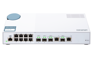 Коммутатор управляемый 10 Гбит/с c 4 портами SFP+ из которых 2 совмещены с RJ-45, 8 портов 1 Гбит/с RJ-45, пропускная способность до 96 Гбит/с, поддер