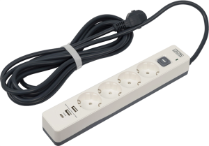 Сетевой фильтр Powercom сетевой фильтр, 3 метра, 4 розетки, USB-Ax2, USB Type-C, 16А/4кВт, cечение провода: 1,5мм2, цвет белый, 1 год гарантии (206603