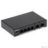 DAHUA DH-PFS3006-4ET-60 4-портовый неуправляемый коммутатор с РоЕ, 4xRJ45 100Mb PoE, 2xRJ45 100Mb uplink, суммарно 60Вт, коммутация 1.8 Гбит/с, MAC-та
