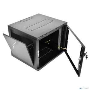 ЦМО Шкаф телекоммуникационный настенный сварной 9U (600 x 350) съёмные стенки, дверь стекло, чёрный, ШРН-9.350-9005