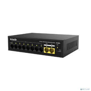 TENDA S110PC Коммутатор настольный 10-Ports 10/100 Base-TX 8-Ports PoE (PoE бюджет 75W)