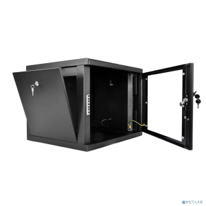 ЦМО Шкаф телекоммуникационный настенный разборный 9U (600 х 520), съемные стенки, дверь стекло, черный(ШРН-М-9.500-9005)