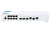 Коммутатор управляемый 10 Гбит/с c 4 портами SFP+ из которых 2 совмещены с RJ-45, 8 портов 1 Гбит/с RJ-45, пропускная способность до 96 Гбит/с, поддер