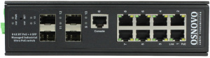 Коммутатор Osnovo Коммутатор/ Промышленный управляемый (L2+) Ultra PoE Gigabit Ethernet на 8GE PoE + 4 GE SFP порта