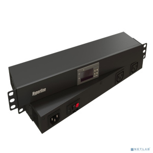 Hyperline TMP-230V/2w-RAL9004 Микропроцессорная контрольная панель,1U, для всех шкафов 19'', подключение до двух устройств, датчик температуры, кабель