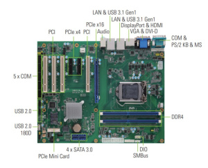 Промышленная материнская плата IMB524RVDHGGA-H310 GIFT BOX, ATX, LGA1151, процессор 9-го/8-го поколения Intel® Core™i7/i5/i3, Pentium® или Celeron®, ч