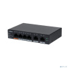 DAHUA DH-CS4006-4GT-60 4-портовый гигабитный PoE коммутатор с функцией облачного управления, 4xRJ45 100Mb, 2xRJ45 1Gb uplink, суммарно 60Вт, коммутаци