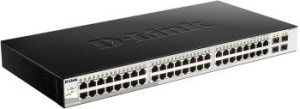 Коммутатор D-LINK DGS-1210-52MP/ME/B 48x1Гбит/с 4SFP 48PoE 370W управляемый
