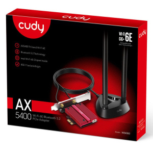 Адаптер беспроводной связи (Wi-Fi) CUDY AX5400 Wi-Fi 6E PCI Express Adapter 5400Mbps Wi-Fi 6E / Bluetooth 5.2 PCI Express Adapter with Heatsink and Ma