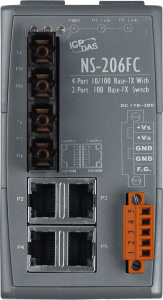 Коммутатор 4 x 10/100BaseTX, 2 x 10/100BaseFX, многомод, разъем SC
