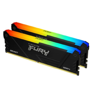 Память оперативная/ Kingston 32GB 2666MT/s DDR4 CL16 DIMM (Kit of 2) FURY Beast RGB