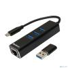 ORIGO OU330N/B1 Сетевой адаптер USB-C/Gigabit Ethernet с 3 портами USB 3.0(+ переходник USB-C/USB-A)