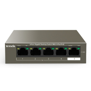 TENDA TEG1105P-4-63W Коммутатор настольный 5-Ports 10/100/1000 Base-T 4-Ports PoE(PoE бюджет 58W) TENDA TEG1105P-4-63W Коммутатор настольный 5-Ports 10/100/1000 Base-T 4-Ports PoE(PoE бюджет 58W)