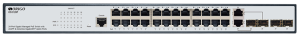 Коммутатор ORIGO Управляемый L2 PoE-коммутатор, 24x1000Base-T PoE, 2x1000Base-X SFP, 2xCombo 1000Base-T/SFP, PoE-бюджет 250 Вт, консольный порт RJ-45,