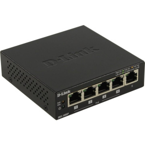 Коммутатор D-LINK DES-1005P/B1A Неуправляемый с 5 портами 10/100Base-TX, функцией энергосбережения и поддержкой QoS (4 порта с поддержкой PoE 802.3af/