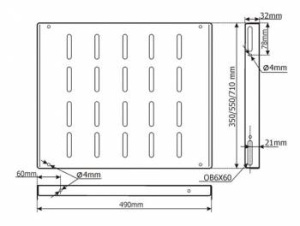 Полка стационарная Lanmaster TWT-RACK2-S4-6/80 1U нагр.:80кг. 19" 350мм серый (упак.:1шт)