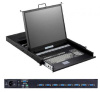 Консоль для стойки 19" SMK980-19PBRU, высота 1U, чёрный цвет, 8 портовых KVM переключателей