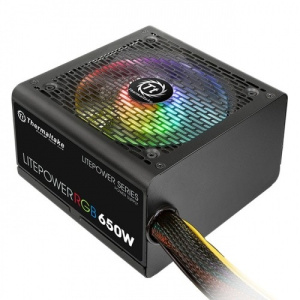 Блок питания THERMALTAKE Litepower RGB 650W (24+4+4pin) APFC 120mm fan color LED 5xSATA RTL PS-LTP-0650NHSANE-1