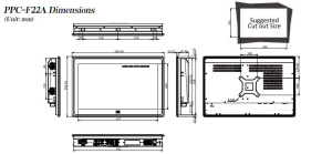 Панельный компьютер PPC-F22AD-H81i/PC, дисплей 21.5”, 250 кд/м², 1920 x 1080 FHD, чипсет Intel H81, W/O CPU (TDP Max. 65Вт) и RAM, поддержка iRIS-2400