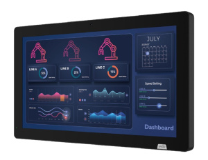 Панельный безвентиляторный компьютер iEi AFL3-W15C-ADLP-i5/8G, дисплей 15.6" с антибликовым покрытием, проекционно-ёмкостный сенсорный экран, IP64 (пе