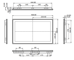 Устройство видеоотображения (мониторный модуль) FLEX-PLKIT-FW19/PC, 18.5", 1366 x 768, 400 кд/м², проекционно-ёмкостный сенсорный экран. Используется
