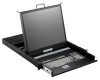 Консоль для стойки 19" SMK990-19UBRU, высота 1U, чёрный цвет, 16 портовых KVM переключателей.