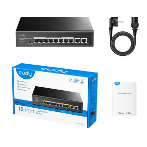 Коммутатор CUDY 8-Port Gigabit PoE+ Switch with 2 Gigabit Uplink Ports 120W 8 RJ-45 10/100/1000M PSE ports +2