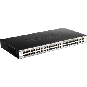 Коммутатор D-LINK Коммутатор/ DGS-1210-52/ME/B Managed L2 Metro Ethernet Switch 48x1000Base-T, 4x1000Base-X SFP, Surge 6KV, CLI, RJ45 Console, RPS, Dying Gasp