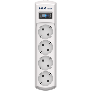Сетевой фильтр Сетевой фильтр PILOT mini , 3м, 4 розетки, 10А/2,2кВт, св.серый, Россия