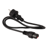 Шнур питания Шнур питания с блокировкой C13-Schuko прямая, 3х0.75, 220В, 10А, черный, 0.5 метра