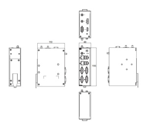Российский промышленный встраиваемый компьютер FRONT Compact 210.115, на базе процессора Intel Celeron N3350 / RAM 4 Гб DDR3L / SSD 64 Гб / LAN 2 x 10