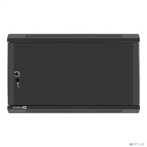 Exegate EX298618RUS Шкаф телекоммуникационный 19" настенный 6U ExeGate EC-WM-6U.600.M.BLACK (19”, 6U, 600x600x370mm (ШхГхВ), передняя дверь металл, съ