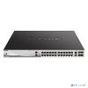 D-Link DGS-3130-30PS/B2A PROJ Управляемый L3 стекируемый коммутатор с 24 портами 10/100/1000Base-T, 2 портами 10GBase-T и 4 портами 10GBase-X SFP+ (24