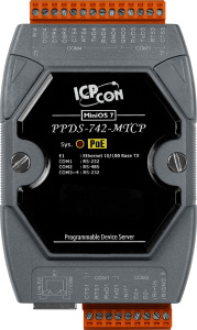 4-портовый программируемый преобразователь Modbus RTU/ASCII в Modbus TCP с возможностью питания PoE