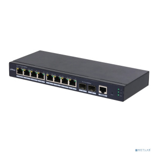 DAHUA DH-SG4010-2F 10-портовый управляемый коммутатор, уровень L2, 8xRJ45 1Gb, 2xSFP 1Gb uplink, коммутация 20 Гбит/с, MAC-таблица 8К, металл