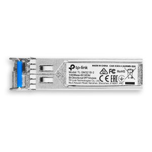 TP-Link SM321B-2, 1000Base-BX WDM Двунаправленный SFP-модуль, TX: 1310 нм, RX: 1550 нм, 1 симплексный разъём LC, расстояние передачи до 2 км по кабелю