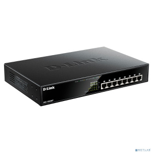 D-Link DGS-1008MP/B1A Неуправляемый коммутатор с 8 портами 10/100/1000Base-T с поддержкой PoE 802.3af/at (PoE-бюджет 125 Вт)